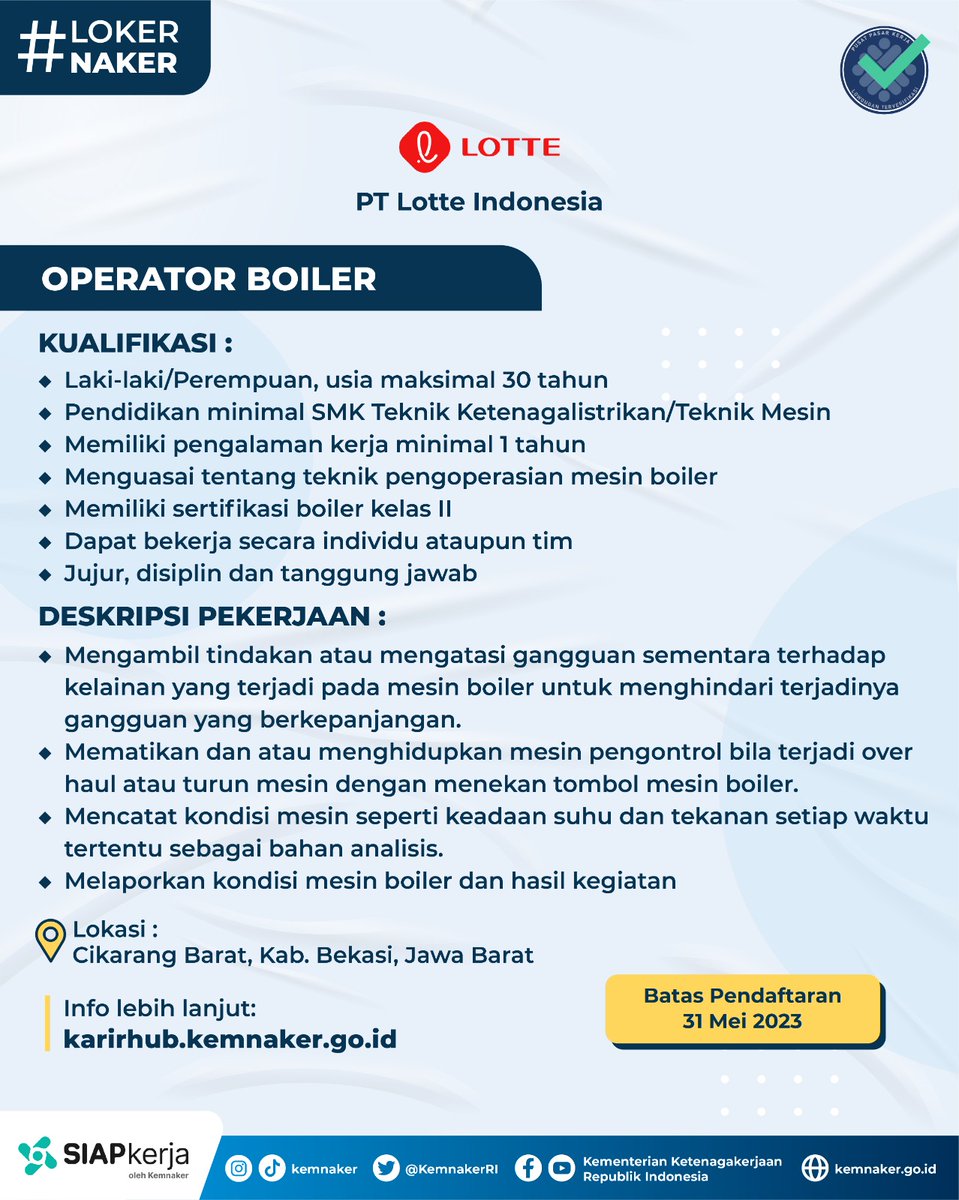 Kementerian Ketenagakerjaan RI tweet media