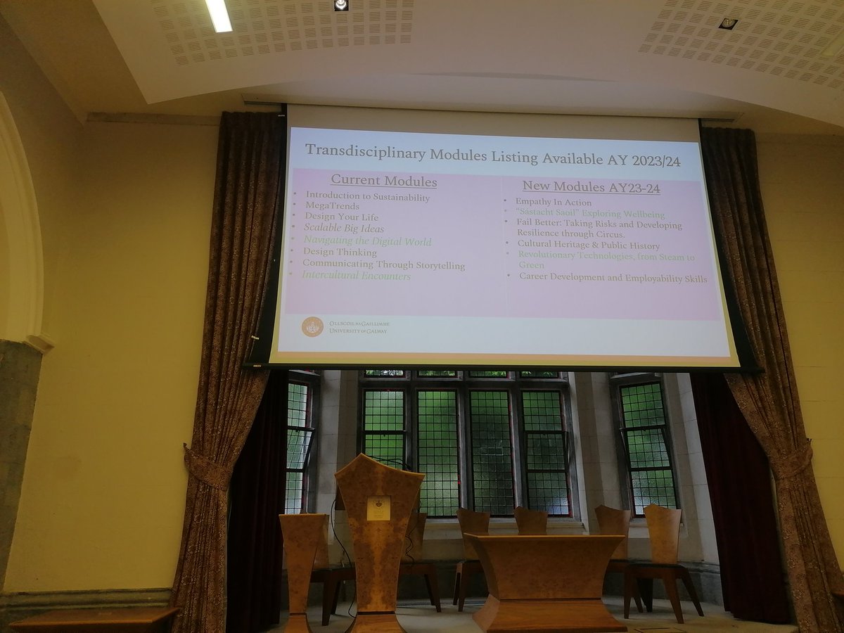 Prof Jonathan Levie takes us through the range of new and existing Designing Futures Transdisciplinary modules <a href="/uniofgalway/">Ollscoil na Gaillimhe | University of Galway</a>. Interesting conversations with our Enterprise partners to enhance these modules!