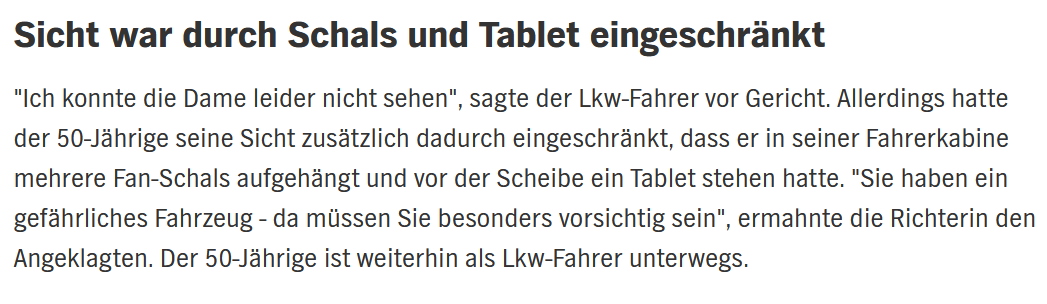McclureJayjay's tweet image. DAS KANN DOCH WOHL NICHT WAHR SEIN!🤬
In was für einem beschissenen Land leben wir eigentlich? #Verkehrswende #Behördenversagen
LKW-Fahrer tötet Fußgängerin, die bei grün geht. 
Strafe 2250,-€. Und jetzt lest euch das mal durch👇