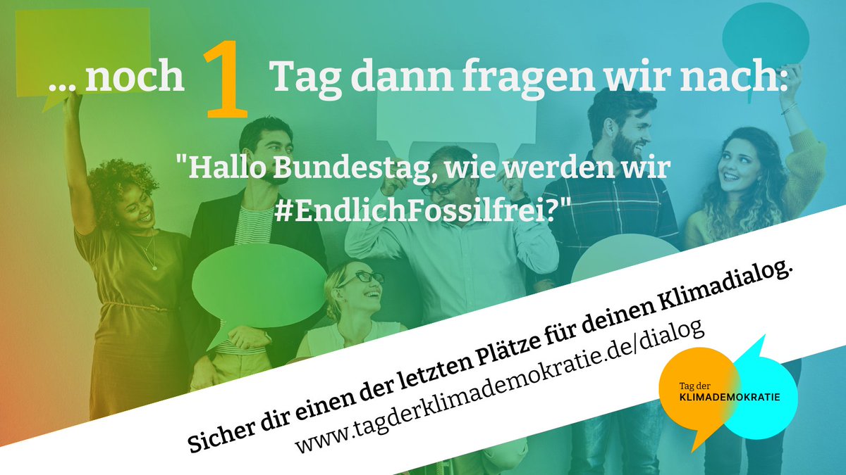 Wir alle sind im Alltag abhängig von Energienutzung, deshalb fragen wir nach: Wie sollen es Bürger:innen schaffen, klimaneutral zu leben, wenn die Politik&Industrie nicht schneller fossilfrei werden? Frag nach und rede mit! #EndlichFossilfrei
 tagderklimademokratie.de/dialog