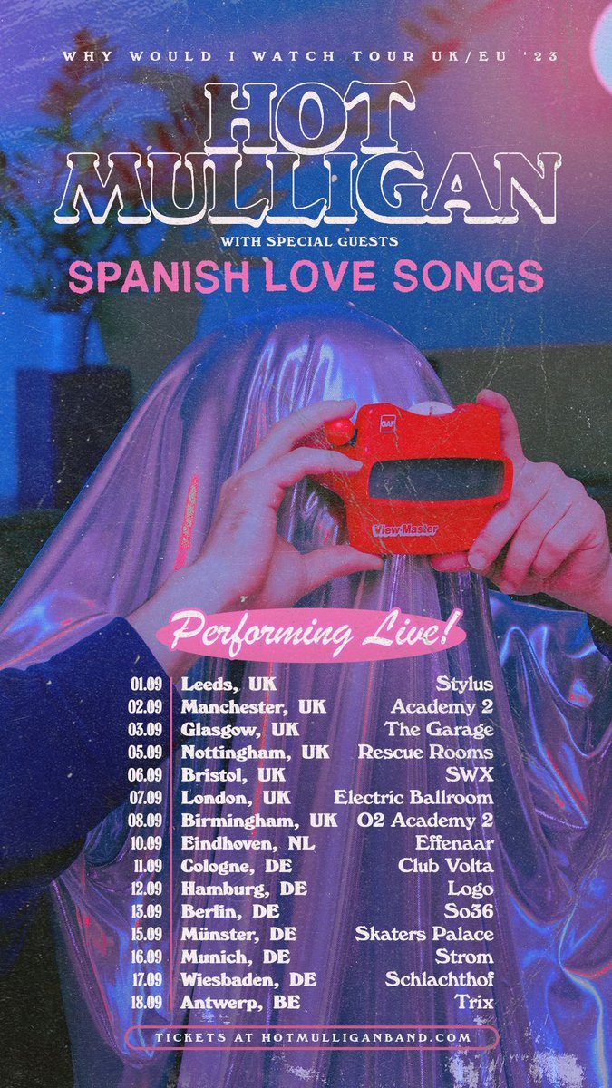 Empirisk renæssance eftertiden Spanish Love Songs on Twitter: "We meant it when we said we'd be back in  the UK/EU. See you all this fall as we head out with @HotMulligan on this  ripper. Tickets
