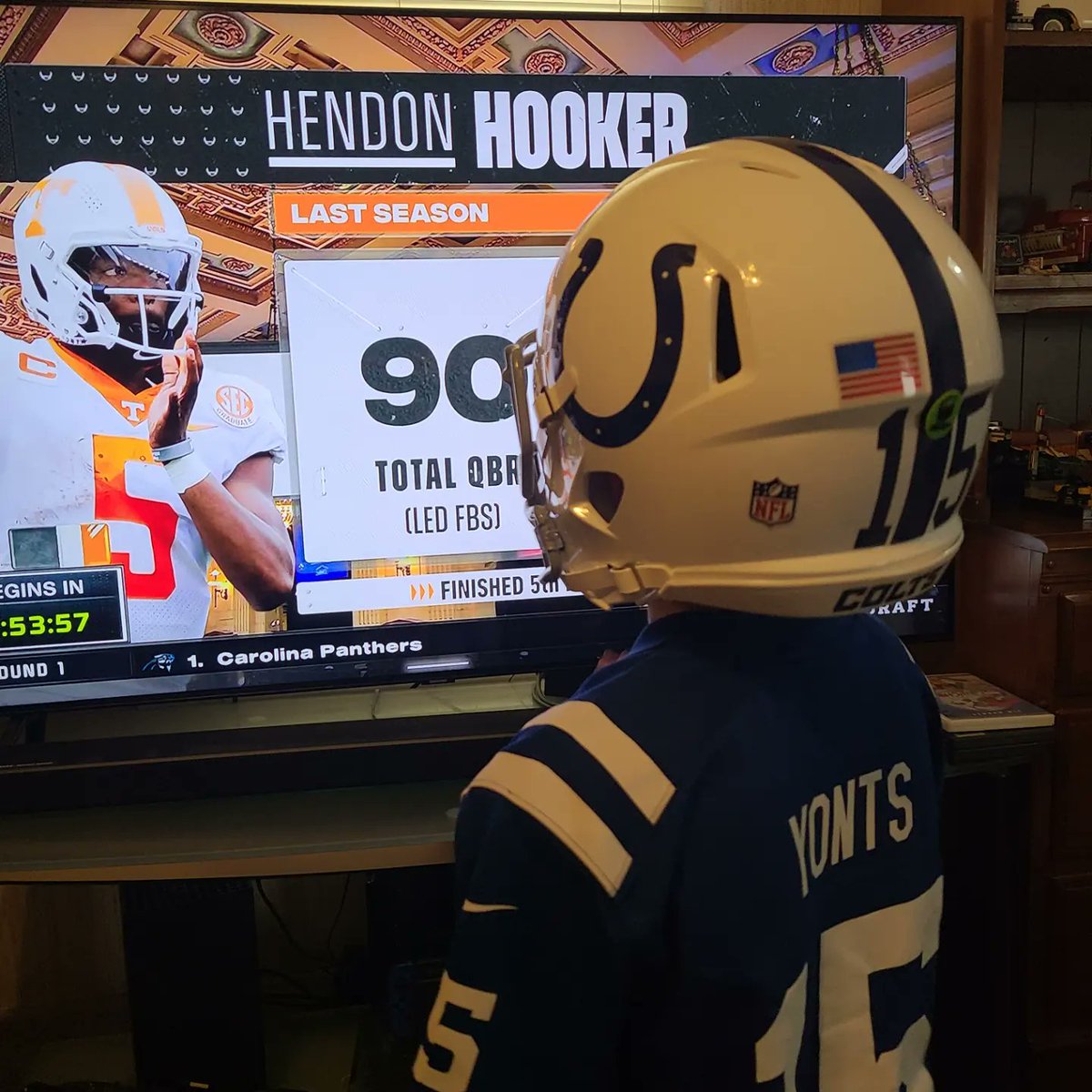 GoIndyColts's tweet photo. Awesome pick! We was waiting and wearing the #15 @Colts @JimIrsay @ChrisBaIIard @GVOaant https://t.co/f6gM11DdSf