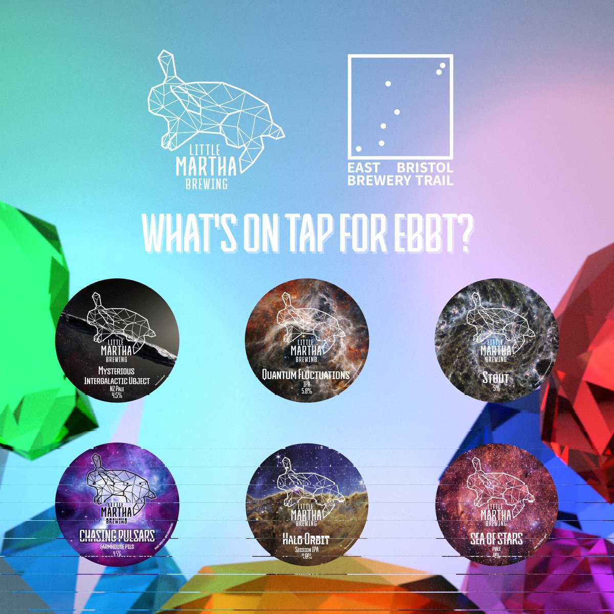 Here's your EBBT beer list, inc. BRAND NEW Sea of Stars pale!

See you this weekend, we are pouring from midday until 10pm Saturday and 8pm Sunday!