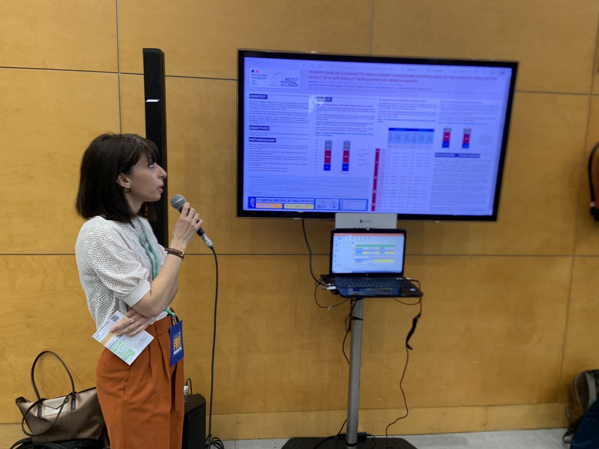 FoucaudJerome's tweet photo. 📍 @Institut_cancer at the 9th European Conference on #Tobacco or Health #ECToH a poster presentation by Anne-fleur Guillemin 
📢 
- 7/10 people in France consider E-cigarettes harmful to health 
- 8/10 that it can cause cancer.
@ECL https://t.co/XAeGutiQR5