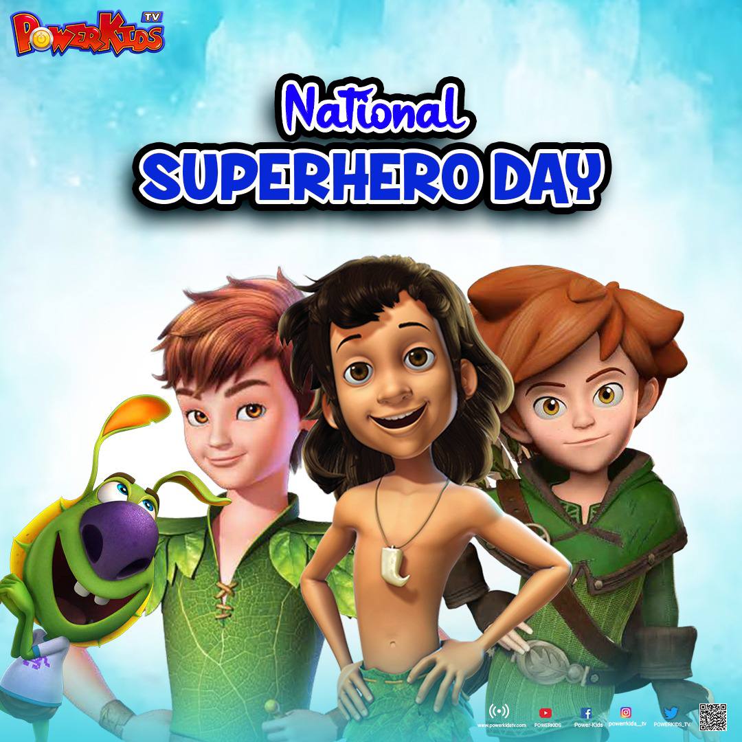 POWERKIDS_TV's tweet photo. Powerkids Tv wishes you a National Superhero Day!

#powerkidstv #superhero #mowgli #peter https://t.co/knI9xXU2Ve