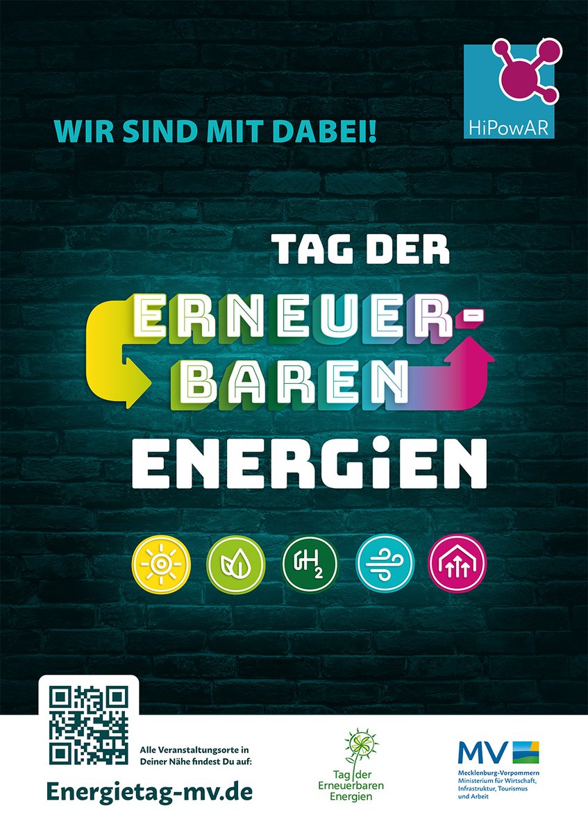 HiPowAR_EU's tweet photo. Don't miss it!
We will be at the market place in #Greifswald tomorrow from 10 am to 3 pm to present our project for this year's #RenewableEnergyDay.
Come by and participate in our exciting ammonia quiz. We are looking forward to seeing you.☺️ https://t.co/HNmDIr0z3D