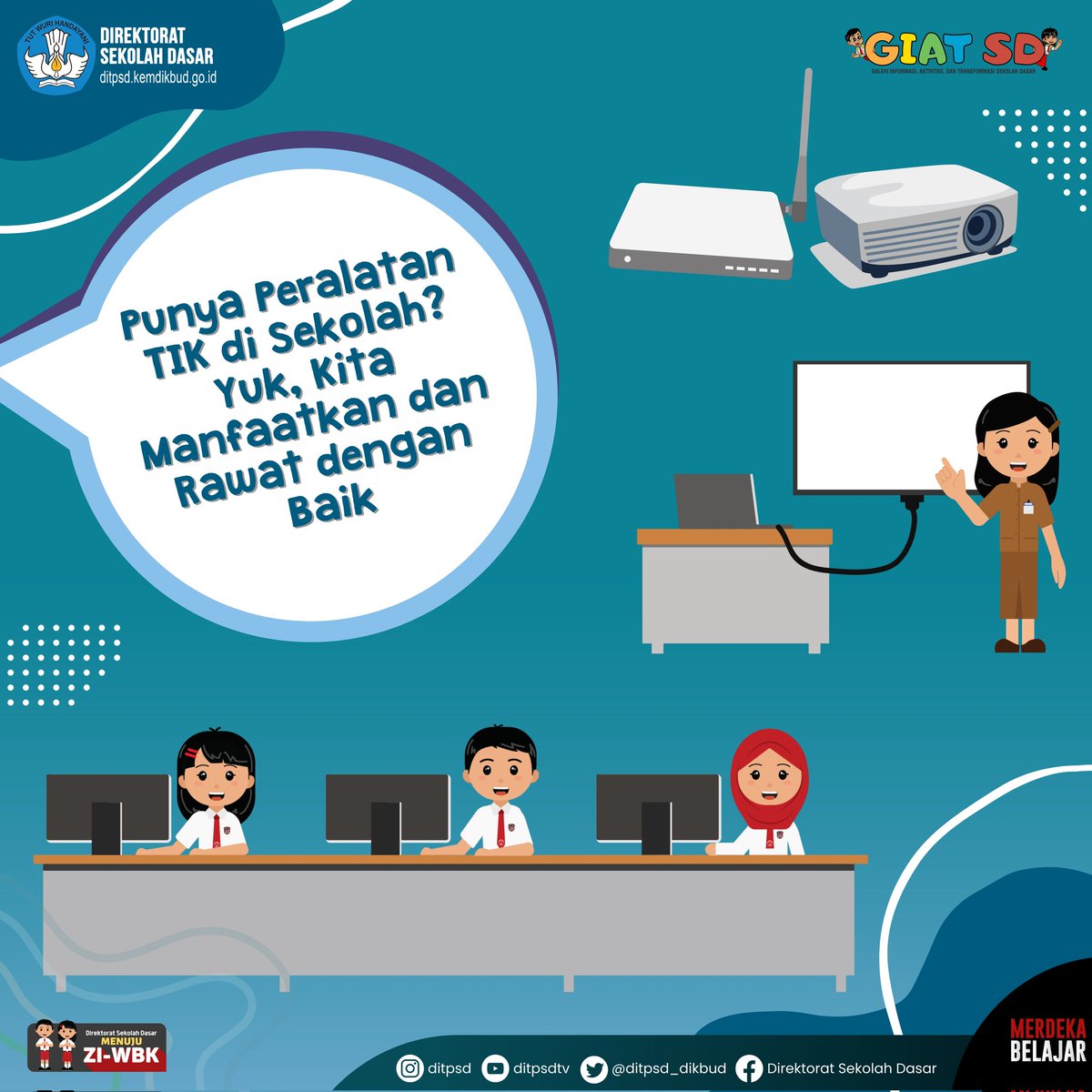 ditpsd_dikbud's tweet photo. #SahabatSekolahDasar, punya peralatan Teknologi Informasi dan Komunikasi (TIK) di sekolah?

Yuk, kita manfaatkan dan rawat dengan baik. #Sahabat dapat menyimak informasi pada gambar berikut atau kunjungi https://t.co/B2fsjQXj0r untuk informasi selengkapnya.

#PerawatanTIK https://t.co/yAYwOw2CGd