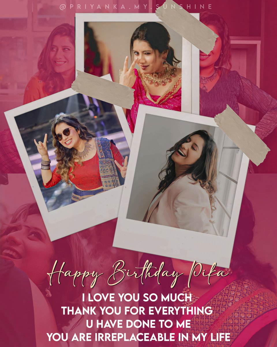 Priyankaforlife's tweet photo. Happy birthday Pikaaaaaa
You're one in a million!!!
Wishing you so much of happiness and peace that never ends as you start another 525,600 minutes journey! Love you always ❤️
@Priyanka2804 

#HBDPriyankaDeshpande https://t.co/gae0QDXGOP