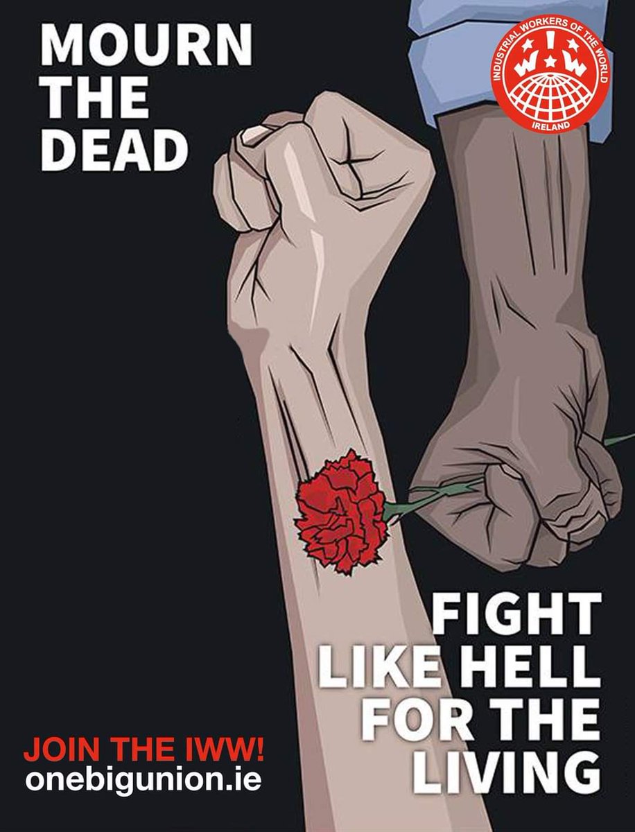 Today, April 28th, International Worker's Memorial Day. #WorkersMemorialDay #IWW #WMD #unionisethefight

Today we commemorate workers who have been injured or killed on the job due to unsafe working conditions.
 iww.org.uk/join