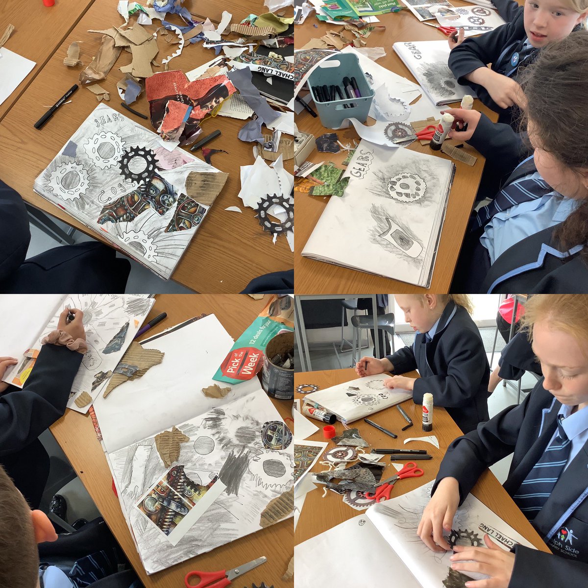 DelphSide's tweet photo. Year 5 #embraced creating stencils this week, looking at the mechanisms cogs and gears. Exploring graphite and charcoal, we created marks expressing shapes found within the cogs and gears. ⚙️🎨
#enjoy #embrace #evolve #wemakethedifference 
@NSEAD1 @theartcriminal @PaulCarneyArts https://t.co/jHOBdIoVVA