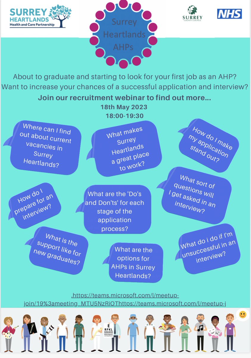 Are you a final year AHP who is about to graduate? Join our AHP recruitment webinar on 18th May at 18:00 for advice on completing an application that stands out and how to be successful in an interview teams.microsoft.com/l/meetup-join/…