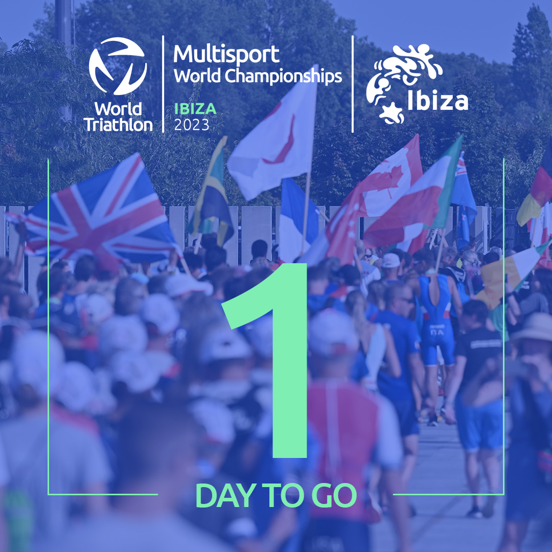 TRI_AgeGroup's tweet photo. 1 DAY TO GO until racing gets underway in the 2023 #MultisportWCHIbiza 🌴🎉

The Parade of Nations and Official Opening Ceremony is on today. We look forward to having all teams represented in the Parade of Nations!

Location Santa Eulalia. 🌊
17.30 meeting for 18.00 start. https://t.co/iyej62EkIX