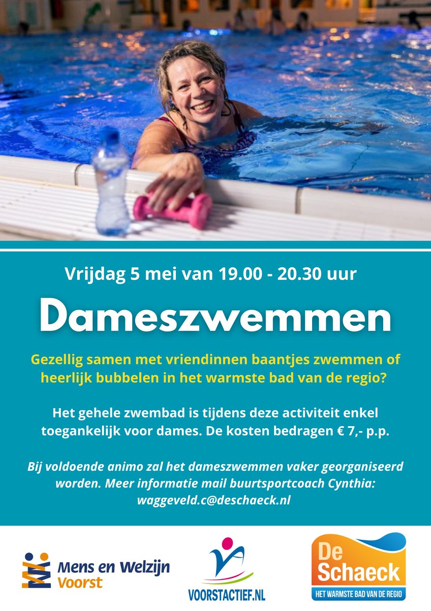 𝗗𝗮𝗺𝗲𝘀𝘇𝘄𝗲𝗺𝗺𝗲𝗻 𝗶𝗻 𝗧𝘄𝗲𝗹𝗹𝗼
Volgende week vrijdag is het zwembad vanaf 19.00 uur enkel toegankelijk voor #vrouwen! Kom gezellig samen met vriendinnen baantjes zwemmen of heerlijk bubbelen in het warmste bad van de regio!