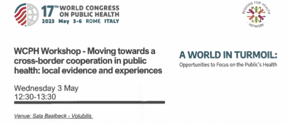WHO_Europe_RHN's tweet photo. ❌ If you will join the @wcph_official in Rome
you cannot miss the RHN workshop on:
Moving towards a cross-border cooperation in public health: local evidence and experiences
3 May, 12:30-13:30,
Venue: Sala Baalbeck - Volubilis https://t.co/pIOhxDMlMj
