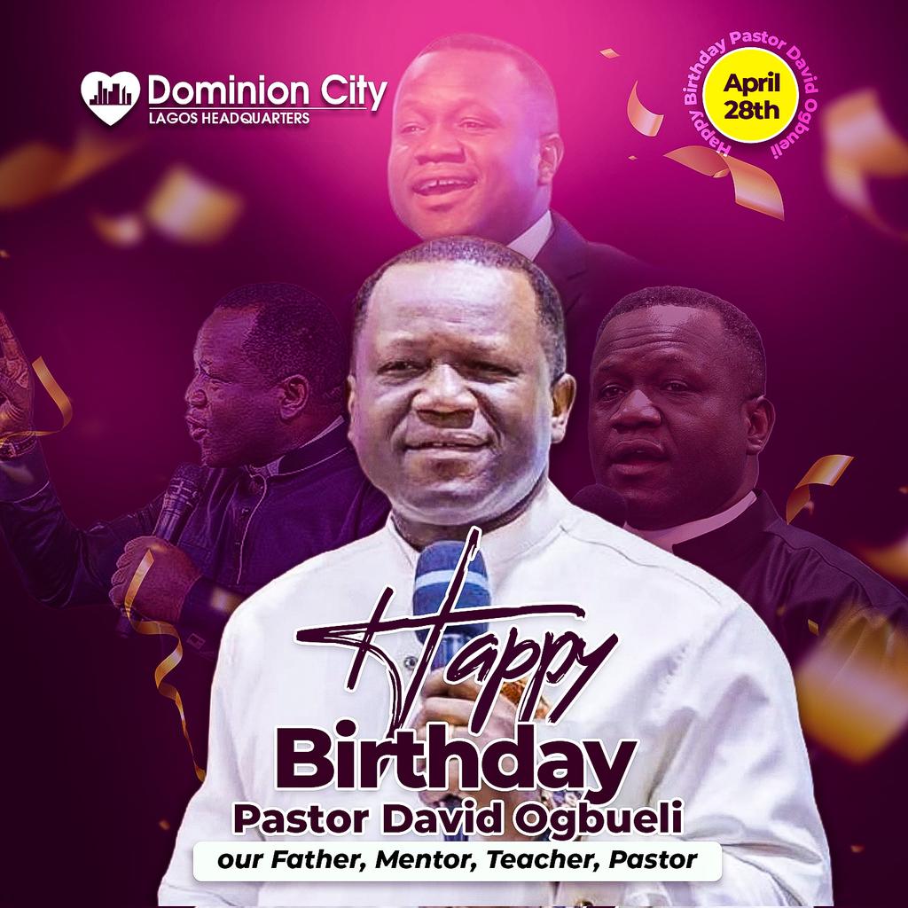 dominioncitylag's tweet photo. The entire Dominion City Lagos Hq celebrates our father @pstdavidogbueli Thank you for all you have done to shape us and for being a shining example. Your contributions in our lives have set the standard for excellence. You are a visionary, a trailblazer, and a great leader. https://t.co/ZhGE3apGKm
