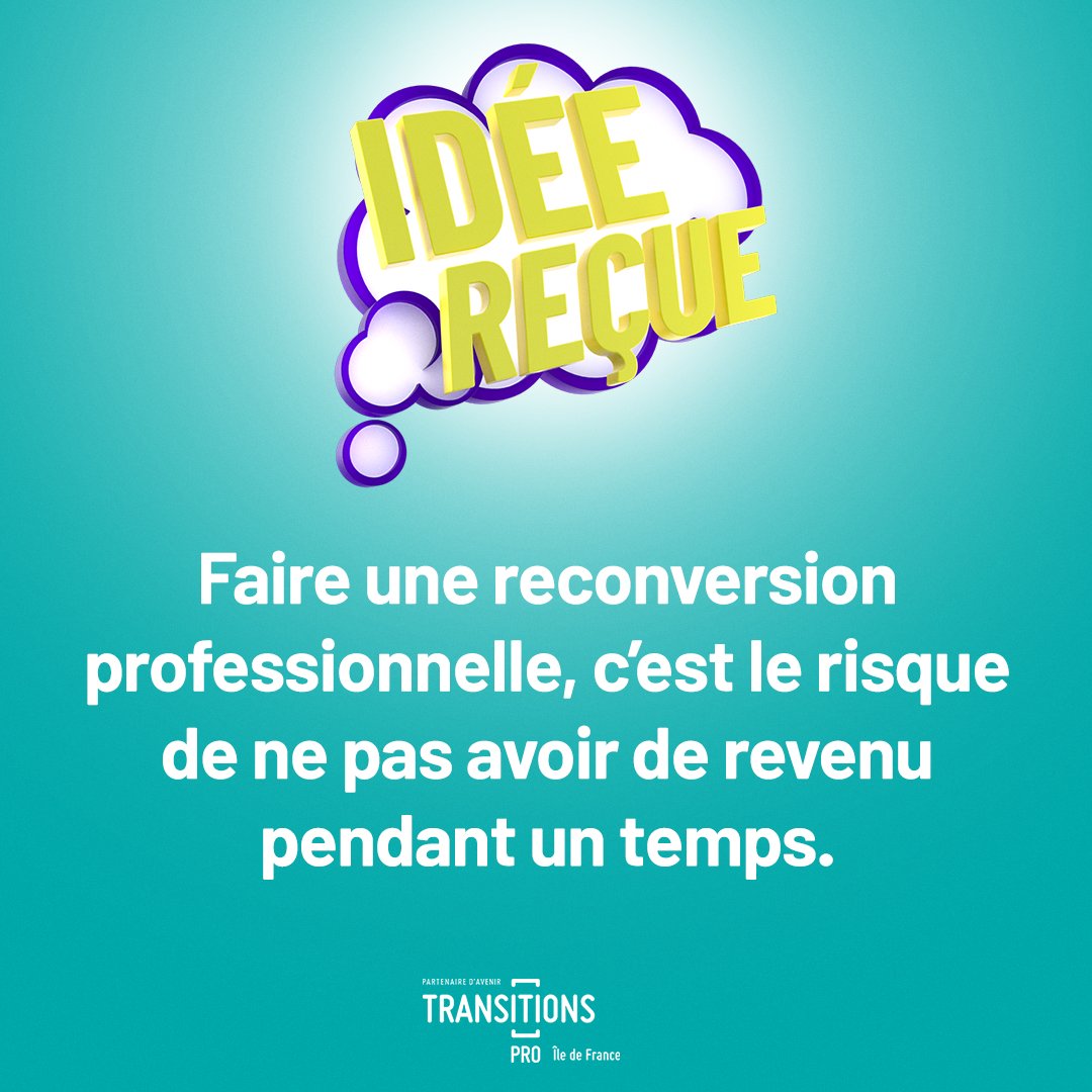TPro_IDF's tweet image. [#IDÉEREÇUE]
Faire une reconversion professionnelle, c’est le risque de ne pas avoir de revenu pendant un temps.

#transitionspro #reconversionprofessionnelle #formationprofessionnelle #métier #emploi #Information #financement #reconvertir #IDF #salariés #paris