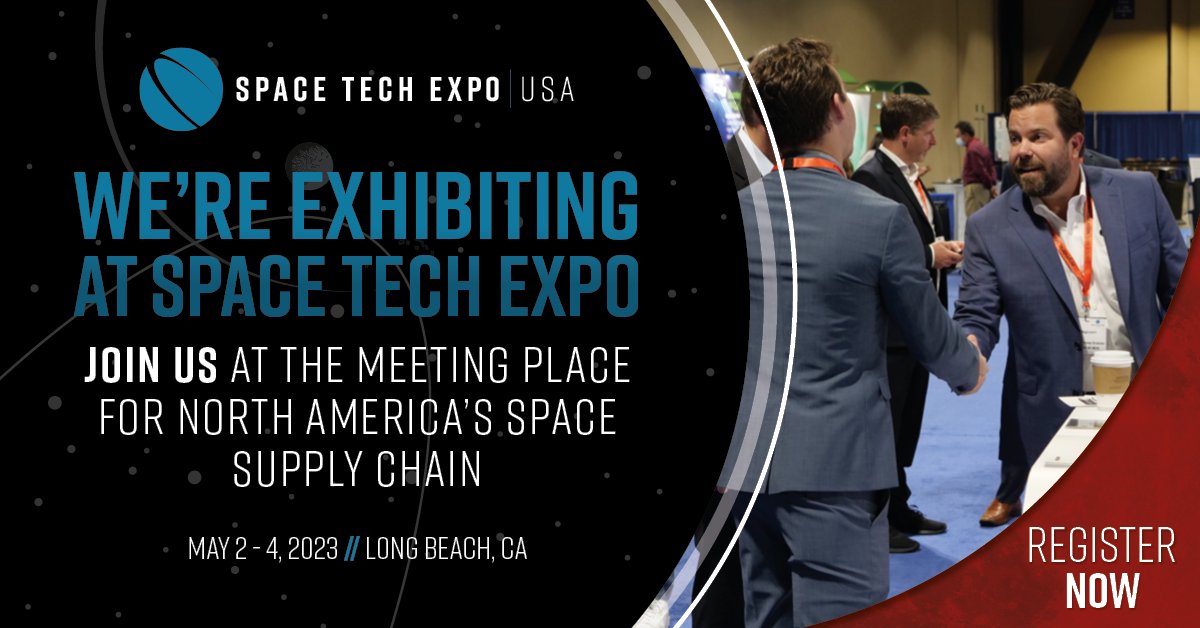 Next week our space crew will be at <a href="/spacetechexpo/">Space Tech Expo USA</a>, May 2-4 2023 at Long Beach, CA. Join us and thousands of other space manufacturing and technology professionals at North America's premier exhibition and conference for the space industry. 
Find us at <a href="/ITAHouston_/">ITA Houston</a> Pavilion!