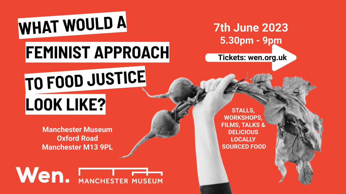 Wen. (Women’s Environmental Network) (@wen_uk) on Twitter photo 🚨Event alert - #WenForum 7/6, @ - "What would a feminist approach to #foodJustice look like?" <a href="/McrMuseum/">Manchester Museum</a> Guest speakers, stalls, workshops and delicious locally sourced food. 🎟Book now lght.ly/d6d704 <a href="/SupportSawn/">Support and Action For Women's Network-SAWN</a> pl retweet
#FeministClimateJustice 🚨Event alert - #WenForum 7/6, @ - "What would a feminist approach to #foodJustice look like?" <a href="/McrMuseum/">Manchester Museum</a> Guest speakers, stalls, workshops and delicious locally sourced food. 🎟Book now lght.ly/d6d704 <a href="/SupportSawn/">Support and Action For Women's Network-SAWN</a> pl retweet
#FeministClimateJustice