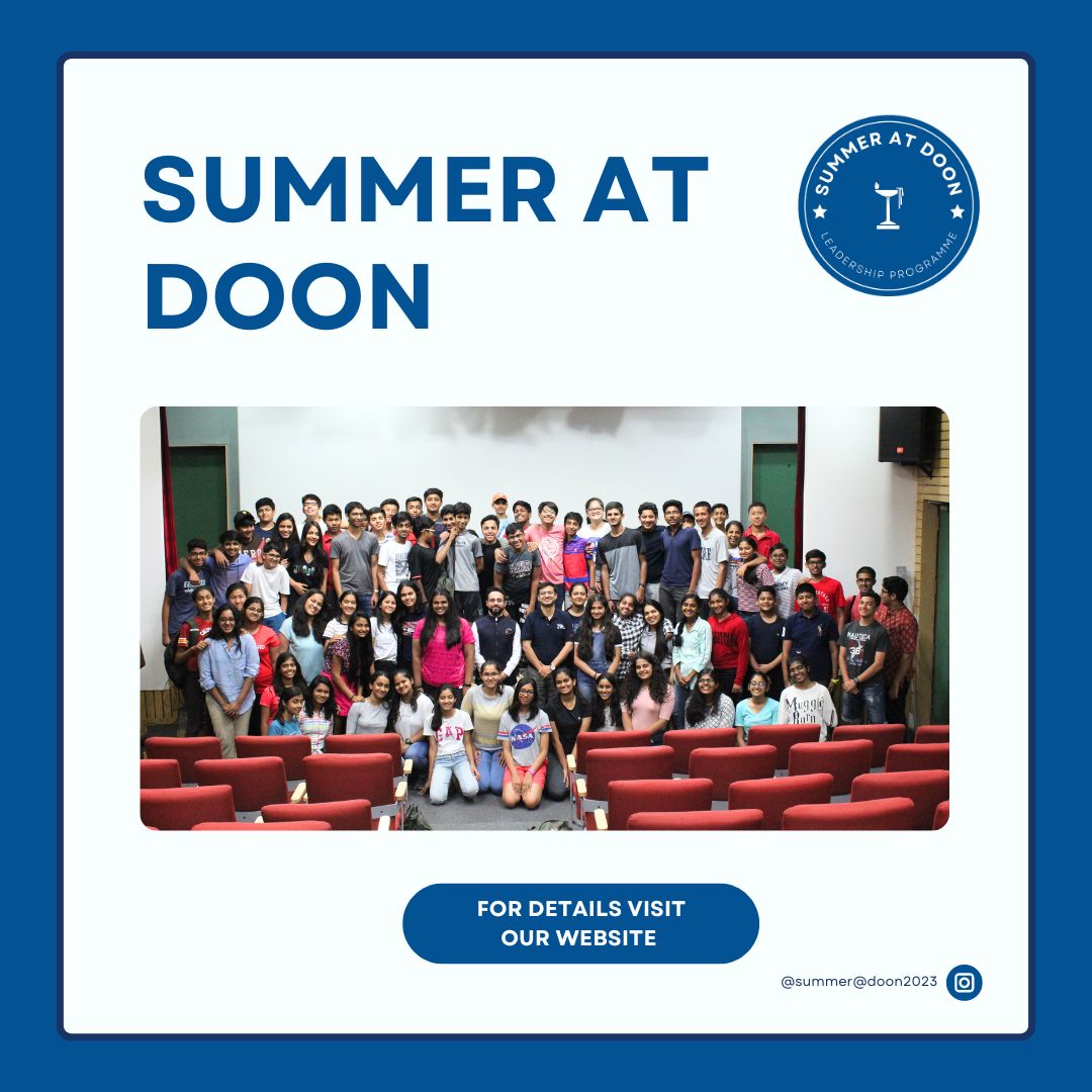 The #SummeratDoon #LeadershipProgramme offers a two-week leadership course for enterprising boys and girls passionate about impacting the world around them.
For details visit our website.
#TheDoonSchool #YouthLeadership #MakeADifference #ResidentialProgramme