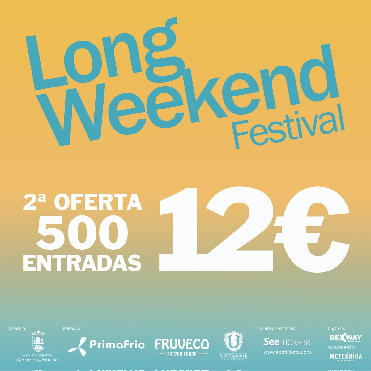 longweekendfest's tweet photo. 💥 LO ESTÁIS REVENTANDO 💥

Superamos la barrera de las 500 primeras entradas, pero tenemos una segunda OFERTA para las siguientes 500 entradas 🤘

🏃‍♂️🏃‍♀️ DATE PRISA Y COMPRA TUS ENTRADAS AL MEJOR PRECIO

🎟 ENTRADAS EN https://t.co/raZnG4fOM8 https://t.co/lqAsO3WXo8