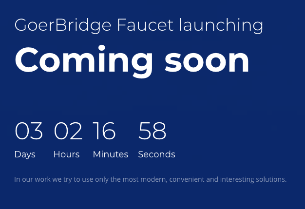 goerbridge's tweet photo. Goerli Testnet Faucet is coming!!!
Get free testnet ETH is more easier!
#GoerBridge #GoerliFaucet #GoerliETH https://t.co/NcP0y4CXUT