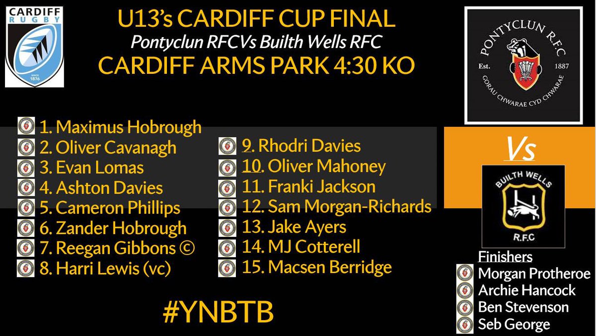 Here we go again! <a href="/CardiffRugbyCup/">Cardiff Rugby Cup</a> another amazing experience this weekend as the boys head back to the Capital to take on a great <a href="/BUILTHR/">BUILTH WELLS RFC</a> side in what should be a cracking contest! <a href="/PontyclunRFC/">Pontyclun RFC</a>