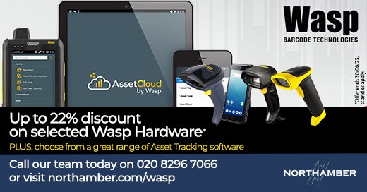We have up to 22% OFF selected <a href="/WaspBarcode/">Wasp Barcode Technologies</a>  Scanners, Printers and Mobile Computers until 30th June 2023, Ts and Cs apply.
Find out more about our range of Wasp solutions for Asset Tracking, Inventory Tracking and much more. Call on 020 8296 7066 or visit northamber.com/wasp