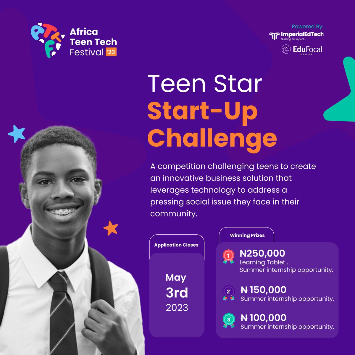 teentechfest's tweet photo. This is a competition challenging teens to create an innovative business solution that leverages technology to address a pressing social issue they face in their community.
Register and find out more here๐๐ผ
https://t.co/G6LKJ7Opfc
#attf23 #attf #teentechfest https://t.co/26iHnedHSU