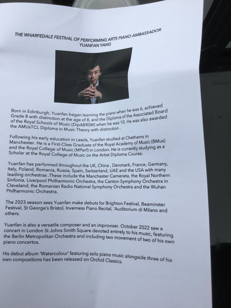Anne Hawkesworth (@hawkesworthanne) on Twitter photo Piano Recital at Winter Garden <a href="/Discover_Ilkley/">Discover Ilkley</a>
A wonderful interlude
Thankyou Wharfedale Festival of Performing Arts
The finale improvisation by talented pianist
YUANFAN YANG
In classical mode God Save the King. - Ilkley Moor BAHTAT CllrAH Piano Recital at Winter Garden <a href="/Discover_Ilkley/">Discover Ilkley</a>
A wonderful interlude
Thankyou Wharfedale Festival of Performing Arts
The finale improvisation by talented pianist
YUANFAN YANG
In classical mode God Save the King. - Ilkley Moor BAHTAT CllrAH
