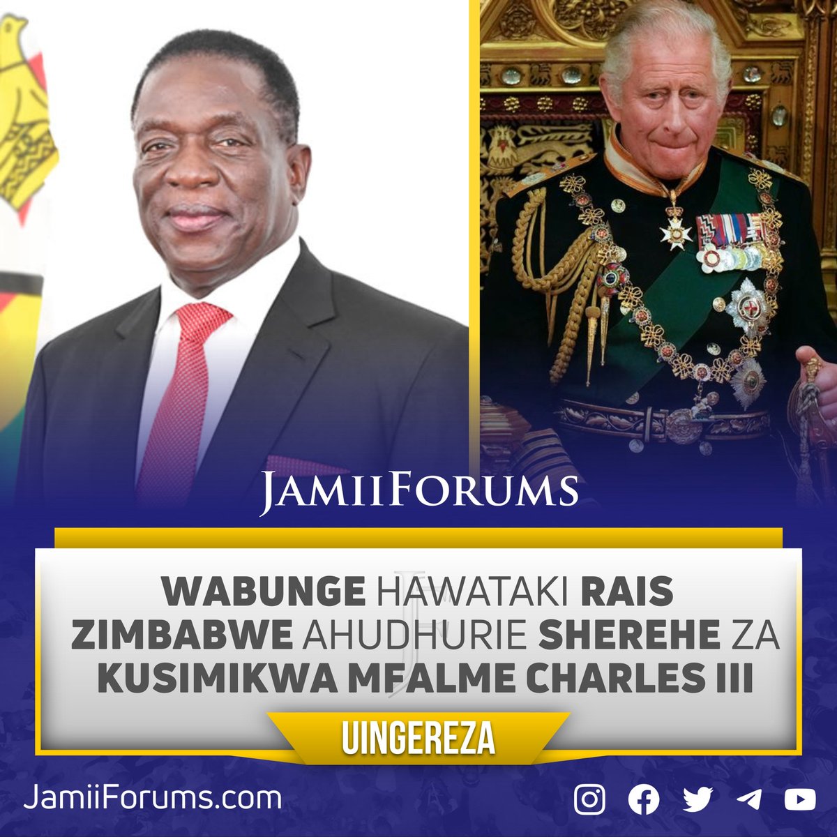 UINGEREZA: Wabunge wametoa tamko la kumshinikiza Waziri Mkuu, Rishi Sunak kufuta mwaliko wa Rais wa Zimbabwe #EmmersonMnangagwa kushiriki sherehe za kusimikwa kwa Mfalme Charles kwa maelezo kuwa uongozi wake unakiuka #HakiZaBinadamu

Kama mwaliko hautafutwa, Mnangagwa atakuwa…