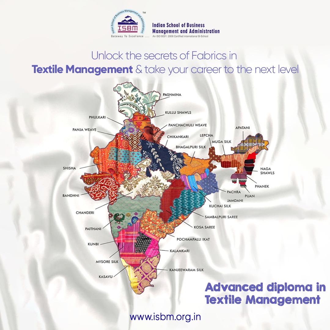 isbma's tweet photo. From the rich tapestries of the North to the colourful silks of the South, ISBM's Advance Diploma in Textile Management covered the diverse beauty of India's textiles.
Apply now at https://t.co/uKXpR6M3pC.
#isbm #isbma #institute #advancediploma #textilemanagement #applynow https://t.co/D4B60s43FN