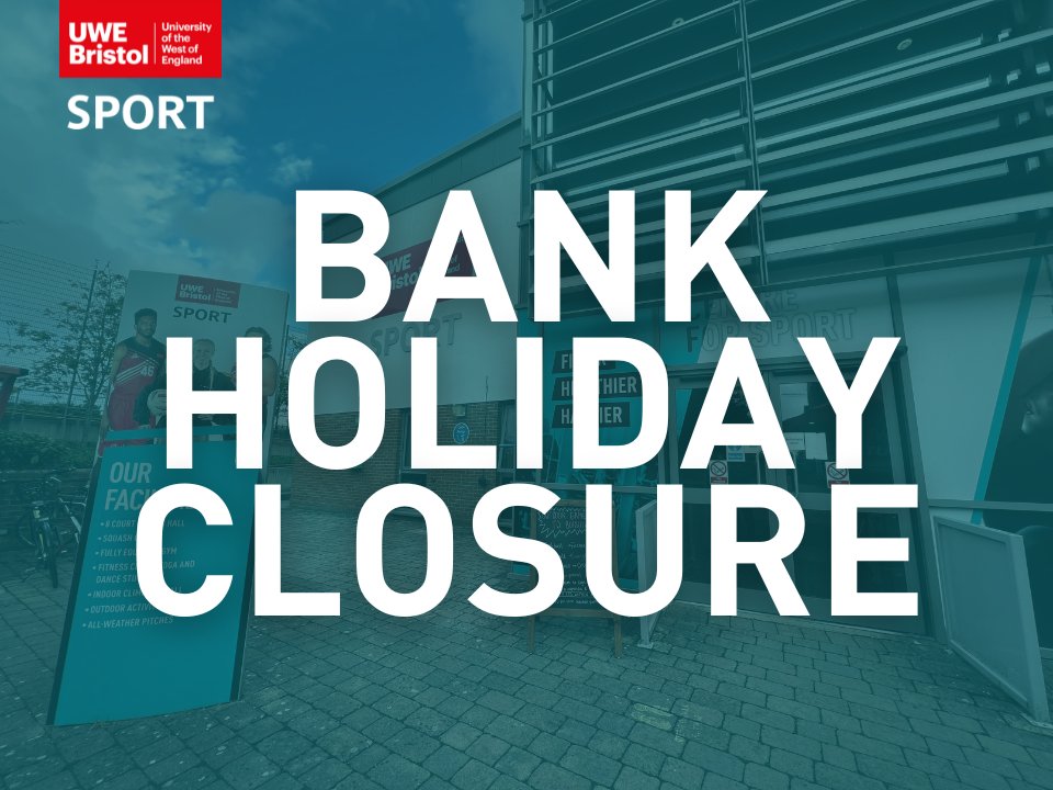 The Centre for Sport will be closed on the following days due to the Bank Holiday: Monday 1st May Monday 8th May Monday 29th May Thank you.