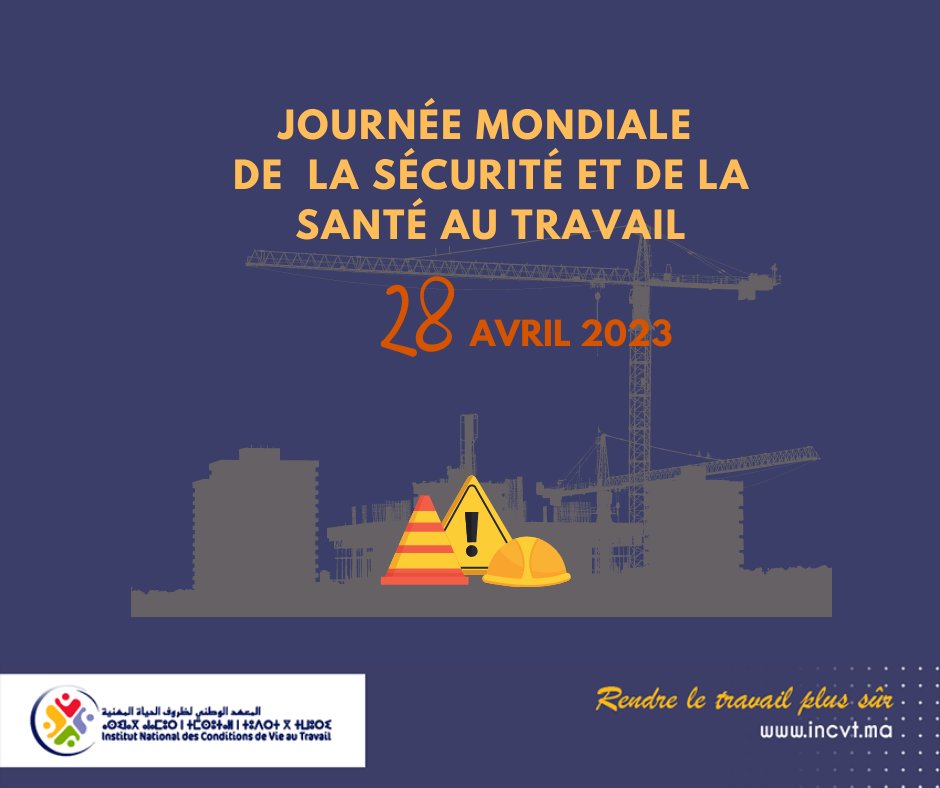 IncvtM's tweet photo. Le 28 avril est la Journée mondiale pour la Sécurité et la Santé au Travail  qui vise à promouvoir la prévention des accidents du travail et des maladies professionnelles. Mobilisons-nous tous pour la prévention des risques professionnels.#Prévention #securite #travail https://t.co/nN9uLHuABW