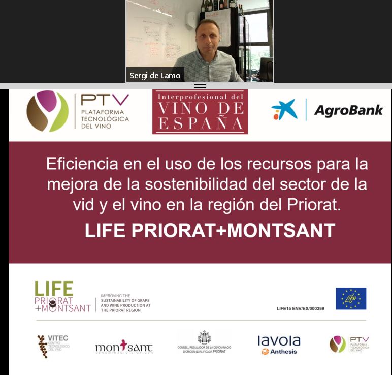 PT_Vino's tweet image. Sergi de Lamo #VITEC nos informa sobre &quot;Eficiencia en el uso de los recursos para la mejora de la sostenibilidad vitivinícola de la Comarca del Priorat&quot; (LIFE PRIORAT+MONTSANT)