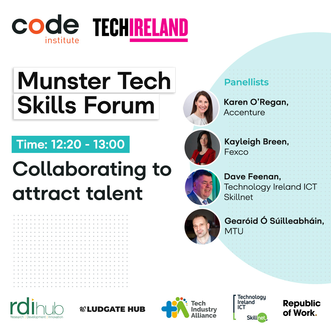 techireland's tweet photo. ⭐‘#Collaborating to attract #talent’

Introducing the Panellists for #MTSF23 on May 4th, in the RDI Hub.

A great line up on this panel with:
🔸Karen O'Regan
🔸Kayleigh Breen
🔸Dave Feenan
🔸Dr. Gearóid Ó Súilleabháin

Register here👉 https://t.co/BdjgJNomjy

#techevent https://t.co/37u4f1H5YS