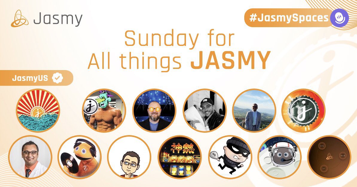 Join the $Jasmy community this Sunday, Apr. 30 @ 2:30pm PST for #JasmySpaces! We’ll talk about the launch of #Binance Japan, #TEAMZJapan, #AVITA &amp; #Jasmy news. Feat: <a href="/KIRFinance/">𝐊𝐈𝐑 𝐅𝐈</a> <a href="/wc3068/">Bryan</a> <a href="/IcyAmphibian/">IcyAmphibian</a> <a href="/LeeBowUK/">Zippy</a> <a href="/Blake_Berryhill/">Saiyan1K</a> <a href="/RobT20476504/">Rob T</a> <a href="/mr_pschmitt/">mrpatrickschmitt</a> 

x.com/i/spaces/1DXxy…