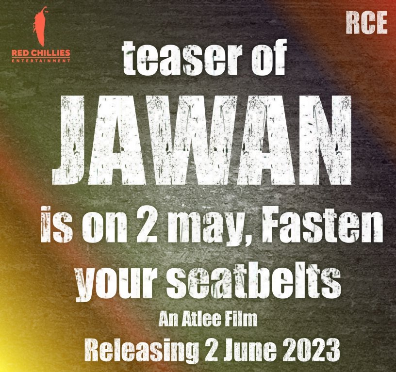 MrAsmat555's tweet photo. I Know it's late but don't forget the date.
#Jawan Teaser on 2 may.
Film is releasing on 2 June 2023

@iamsrk @NayantharaU @VijaySethuOffl #ShahRukhKhan https://t.co/akhucwqWVg