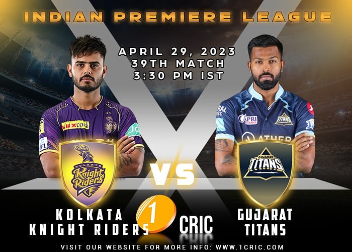 1CRICDailyNews's tweet photo. 💜KKR vs. GT💙 👉 The mega clash between KKR and GT is up for renewal this weekend as both teams lock horns at Kolkata’s iconic Eden Gardens stadium on Saturday, April 29. 🏏🔥
Predict now for this exciting clash!! 🥶
#1CRIC #IPL2023 #KolkataKnightRiders #GujaratTitans #match39 https://t.co/sCYLnOscGS
