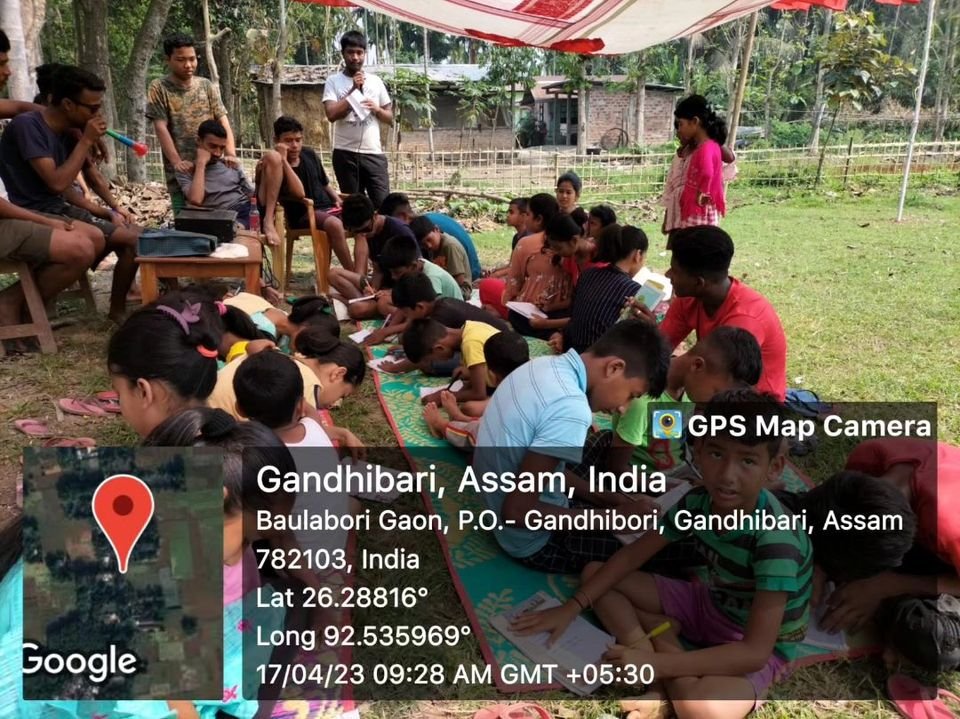 inyassam's tweet photo. Team led by #Tridip_Nath organized a fun Spelling Writing Contest for kids in remote areas on 17th April 2023, helping them learn and develop new skills. Let's bridge the gap and bring opportunities to all kids, regardless of their location.#Skills_Building #INYMonth2023 #contest https://t.co/y2fbJGjY2D