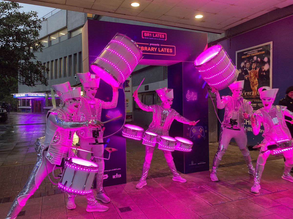 BromLibraries's tweet photo. Thank you so much to everyone who came along to #LibraryLates at #BromleyCentralLibrary last night and to all the amazing people who ran events and activities! Including @sandrastorytime @katelawler @LBofBromley #LEDDrummers @LDNLibraries @libsconnected https://t.co/FO8u6u241x