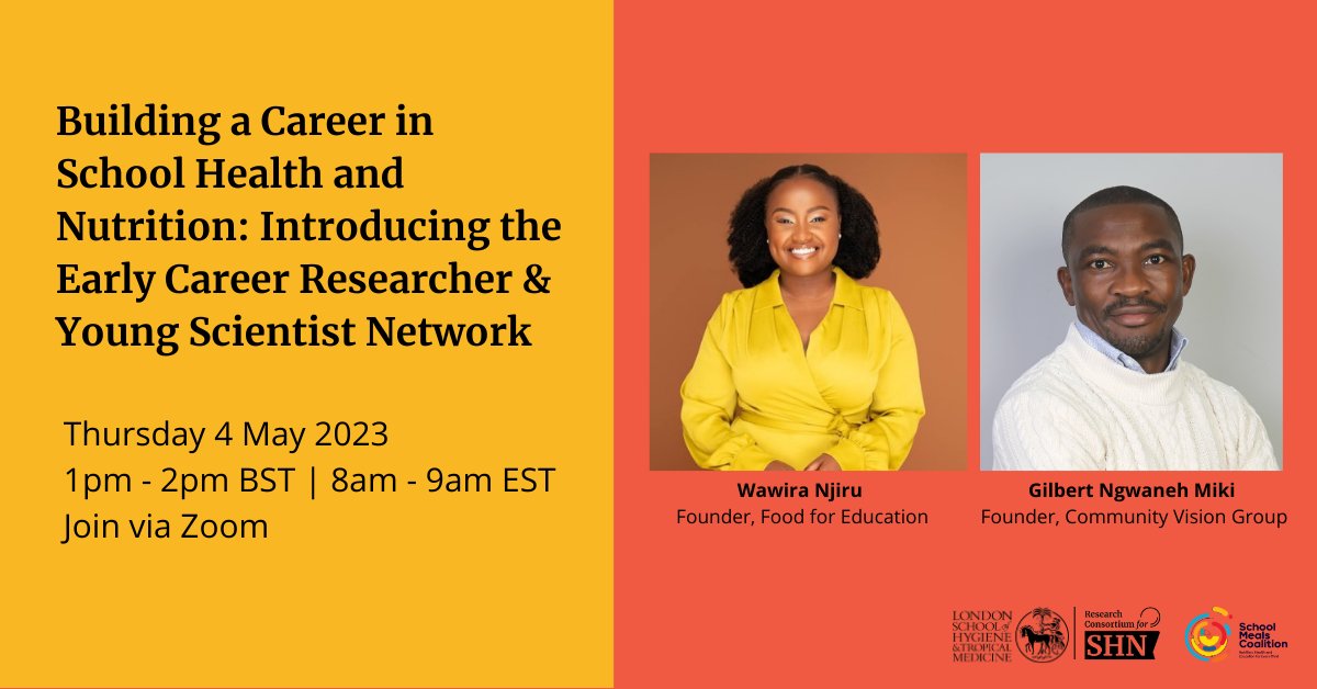 R4SchoolHealth's tweet photo. 📅 Building a career in school health and nutrition research? 

Join us on 4 May for the launch of our Early Career Researcher &amp; Young Scientist Network to hear from 2 inspiring speakers &amp; have your say on how we can support those entering the field!

👉 https://t.co/IlzEd4QsZK https://t.co/ANmbf6zArv