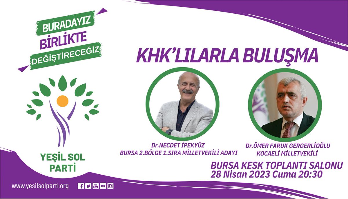 Sevgili <a href="/gergerliogluof/">Ömer Faruk Gergerlioğlu</a> ile Bursa'da KHK'lılarla buluşuyoruz.
Haklarımızı, özgürlüklerimizi, onurumuzu, geleceğimizi, ekmeğimizi gasp edenlere karşı hep birlikte mücadele etmekte ısrarcıyız.
#BirlikteDeğiştireceğiz adil, özgürlükçü, ekolojik toplumu kuracağız, biz kazanacağız.