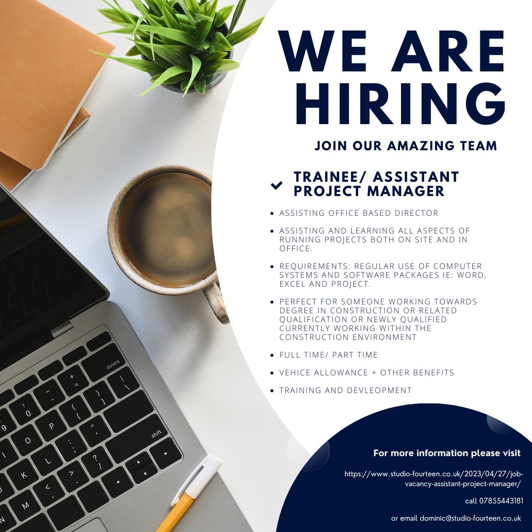 SFInteriors's tweet photo. WE ARE HIRING!!!!

𝐓𝐫𝐚𝐢𝐧𝐞𝐞/ 𝐀𝐬𝐬𝐢𝐬𝐭𝐚𝐧𝐭 𝐩𝐫𝐨𝐣𝐞𝐜𝐭 𝐦𝐚𝐧𝐠𝐞𝐫 

Full/part time 

Assisting office based director, learning all aspects of running projects both on-site and in office. 

See link ⬇️

https://t.co/1WhIOAQWQK https://t.co/IYFYFgYiqo