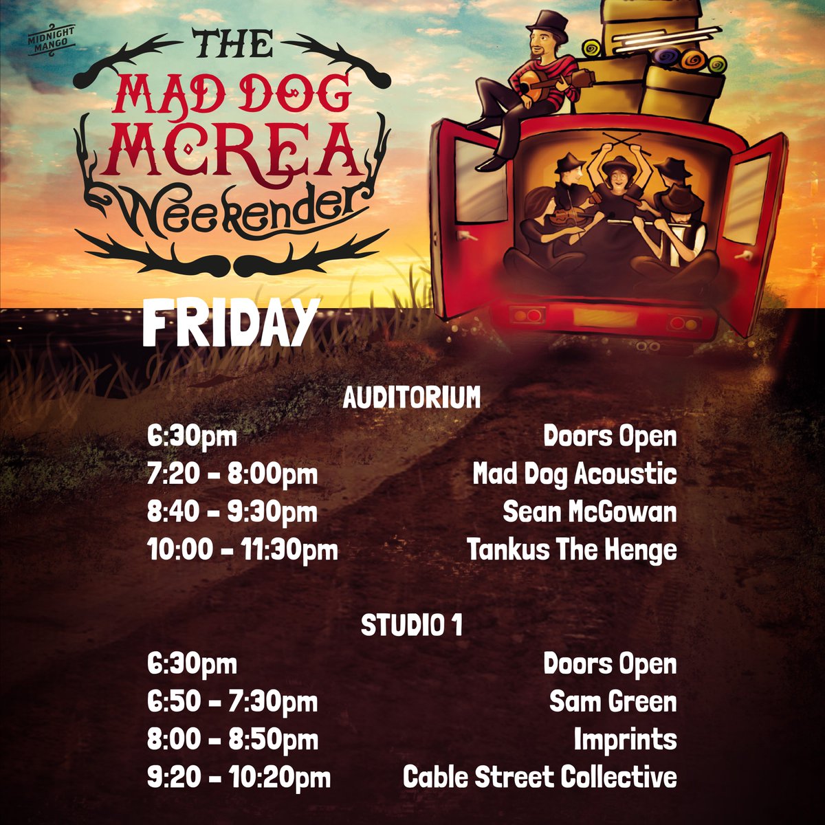 Mad Dog Mcrea (@maddogmcrea) on Twitter photo Day 1 - Mad Dog Mcrea Weekender
Here are the timings for today at <a href="/exeter_phoenix/">Exeter Phoenix</a> !
π Day Tickets available on the door.
#MDMWeekender23 #MDMWeekender #maddog #exeter #devon #gig #festival #livemusic #maddogmcrea Day 1 - Mad Dog Mcrea Weekender
Here are the timings for today at <a href="/exeter_phoenix/">Exeter Phoenix</a> !
π Day Tickets available on the door.
#MDMWeekender23 #MDMWeekender #maddog #exeter #devon #gig #festival #livemusic #maddogmcrea