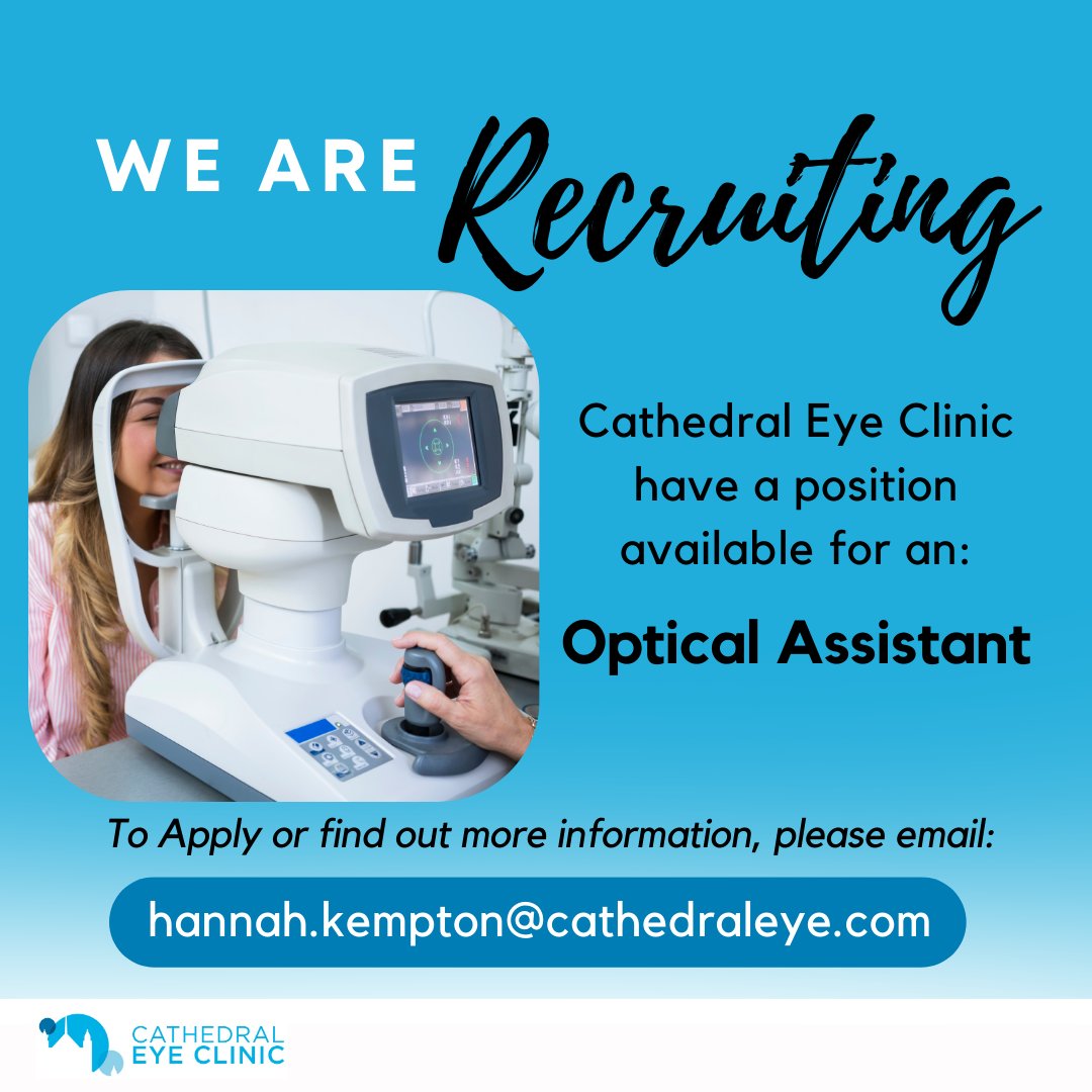 Cathedral Eye Clinic (@cathedraleye) on Twitter photo πͺπ'π₯π π₯πππ₯π¨ππ§ππ‘π
Cathedral Eye Clinic are expanding the team and currently have a position available for Optical Assistant
If you're interested in working at one of the most state-of-the-art clinics in Ireland, email your CV to Hannah.kempton@cathedraleye.com πͺπ'π₯π π₯πππ₯π¨ππ§ππ‘π
Cathedral Eye Clinic are expanding the team and currently have a position available for Optical Assistant
If you're interested in working at one of the most state-of-the-art clinics in Ireland, email your CV to Hannah.kempton@cathedraleye.com