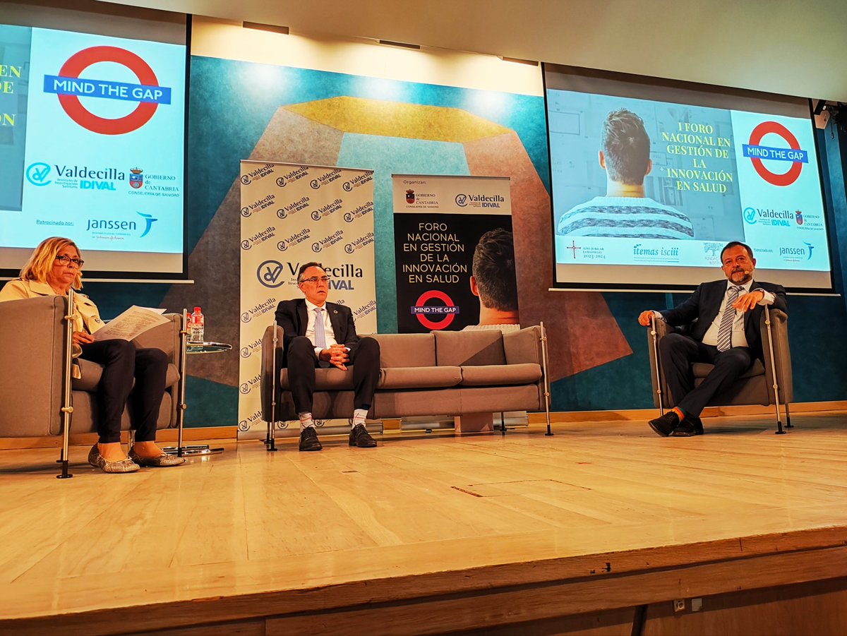 GorkaSanchezNan's tweet photo. Comienza #MindTheGap , I Foro Nacional en Gestión de la #Innovación en #Salud, con la mesa inaugural a cargo de Agustín González del @SaludISCIII , @raulpesquera consejero de Sanidad de Cantabria y Ana Isabel Gil de la Federación Española de Cáncer de Mama. https://t.co/jPAeGOKW1x