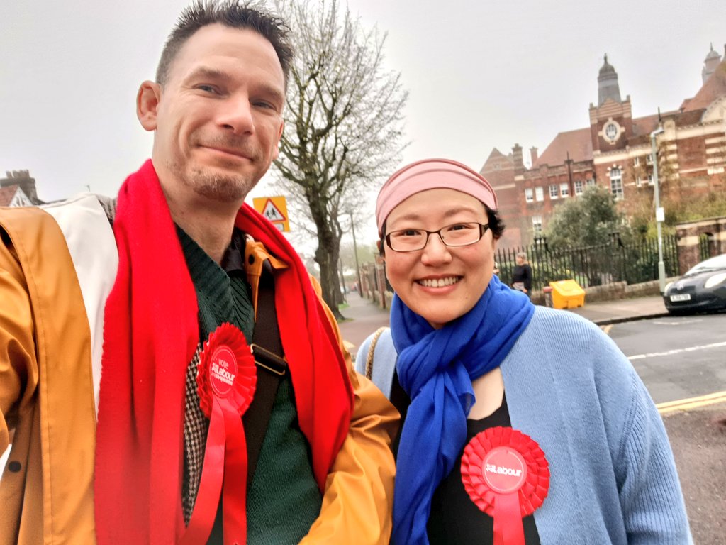 So good to be out this morning with my wife on the #labourdoorstep 🥰 It's been a gruelling year of recovery from cancer treatment but she's joining me this final week to ensure people get out their labour Vote May 4th #LocalElections2023 @bhlabour @UKLabour