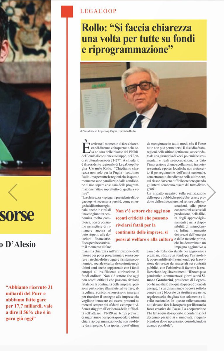 “Spenderemo tutte le risorse”, “I fondi non andranno persi” e ancora “faremo una riprogrammazione degli interventi”. Per ora solo verbi coniugati al futuro. Il presente è buio. 
SU FSC, PNRR E FONDI STRUTTURALI ABBIAMO BISOGNO DI CHIAREZZA! 
Carmelo Rollo
