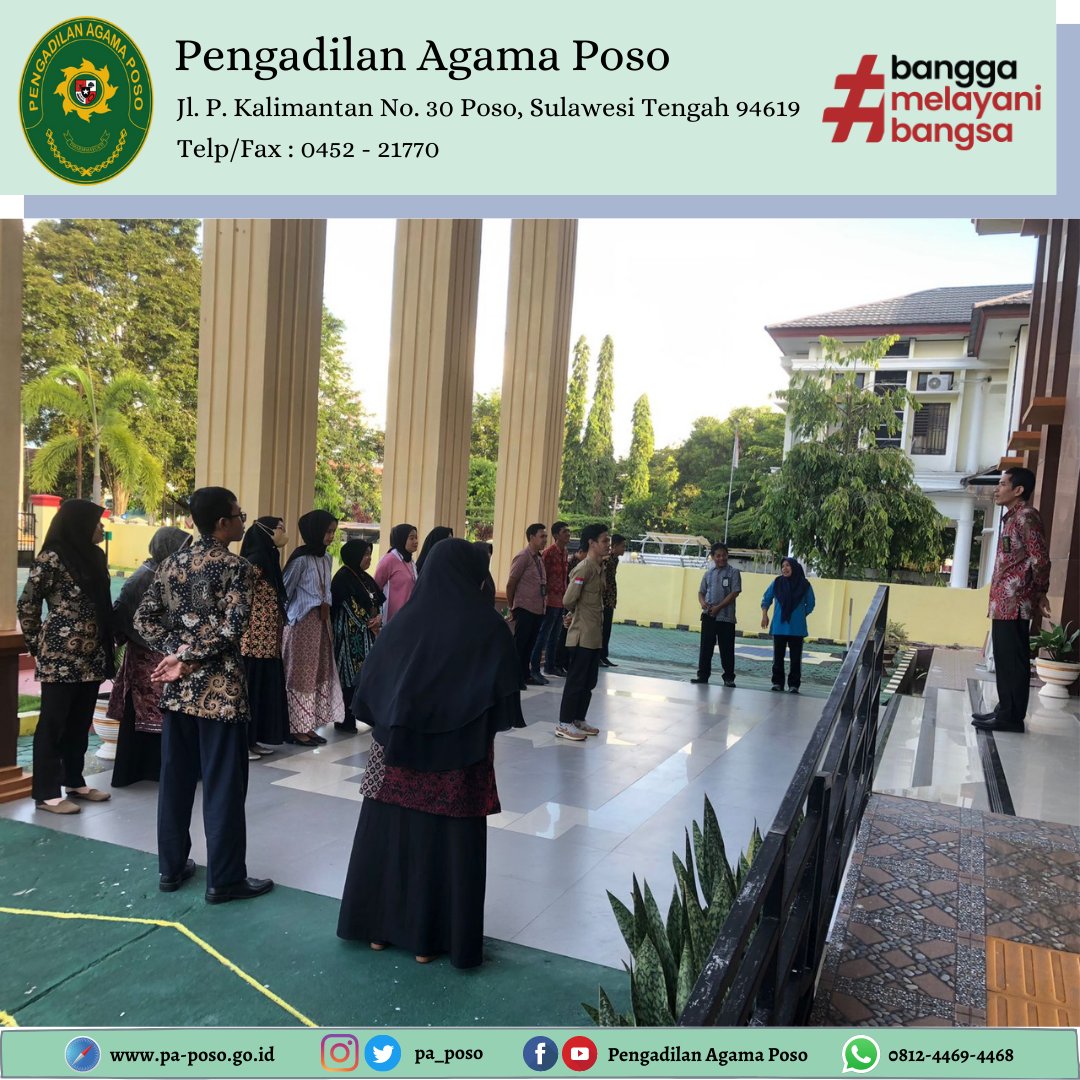 pa_poso's tweet photo. Jumat (28/4)
Apel Sore dipimpin oleh Ketua Pengadilan Agama Poso Faiz, S.HI., M.H. yang diikuti oleh Pimpinan, Hakim dan seluruh Pegawai Pengadilan Agama Poso.
#apelsore https://t.co/qskiFbWT62