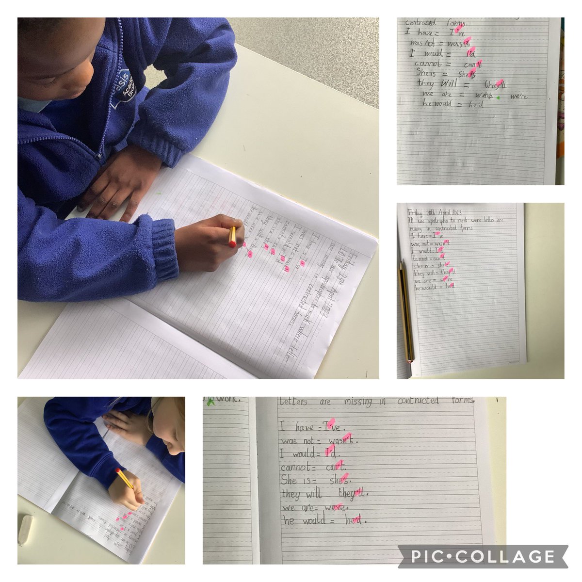 OABroadoak's tweet image. #2GY have been working super hard making sure our apostrophes are in the correct placed in contacted words #writing 📝